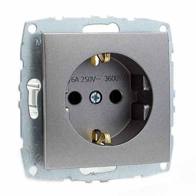 Розетка с заземлением Mono Electric Despina-Larissa 16А 250В антрацит 500-002421-117