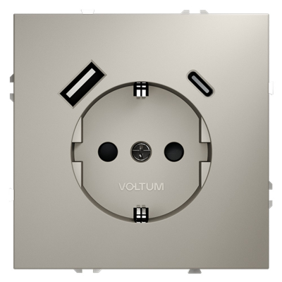 Розетка с USB, A+C Voltum S70 VLS040503