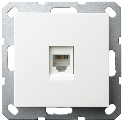 Интернет розетка Jasmart разъем RJ45 с накладкой белый глянцевый G6105W