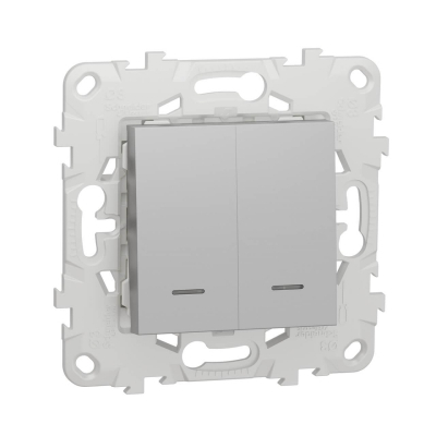 Выключатель двухклавишный Schneider Electric Unica New NU521130N