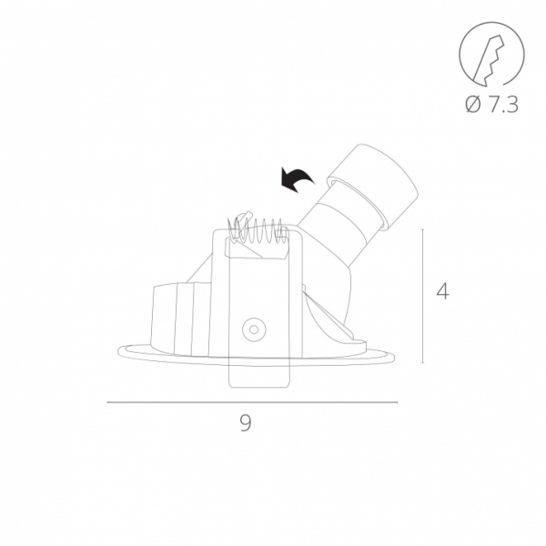 Встраиваемый светильник Arte Lamp A3217PL-1BK