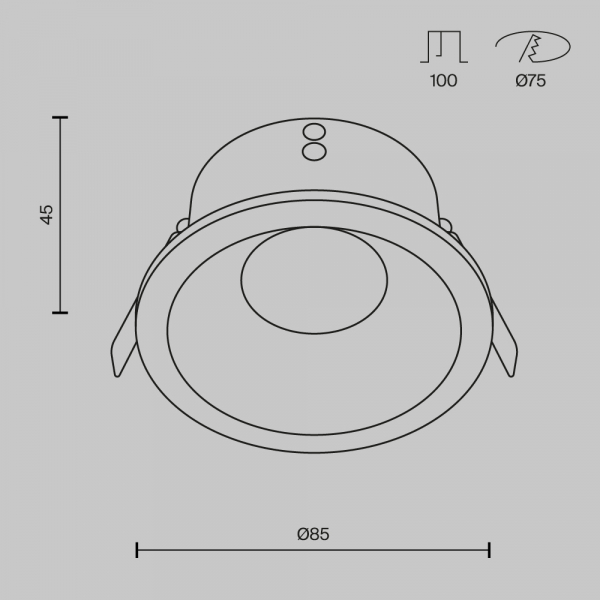 Встраиваемый светильник Maytoni Zoom DL032-2-01W