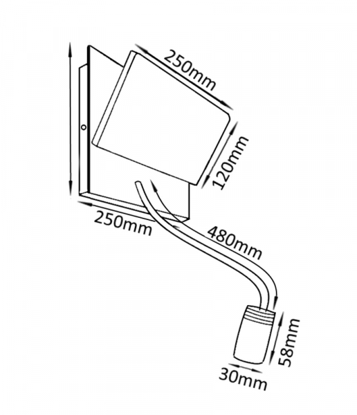 Бра Crystal Lux CLT 226W250USB WH