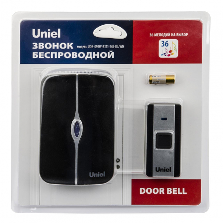 Звонок электронный (UL-00006438) Uniel UDB-093W-R1T1-36S-BL/WH