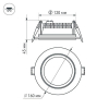 Встраиваемый светодиодный светильник Arlight LT-R160WH 12W Warm White 016571