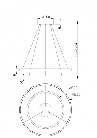 Подвесной светильник Maytoni Rim MOD058PL-L74BS4K