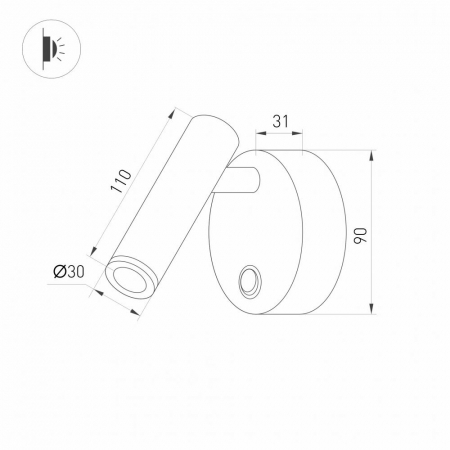 Светодиодный спот Arlight SP-Bed-R90-3W Warm3000 029634 с 1 плафоном черный/черный цвет