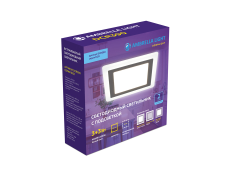 Встраиваемый светильник с подсветкой Ambrella Light Downlight DCR390