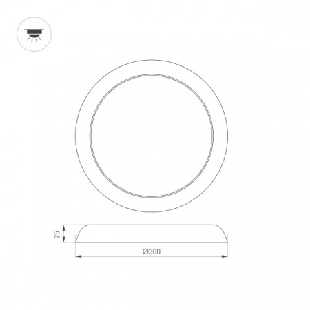 Накладной светодиодный светильник Arlight CL-FIOKK-R300-25W Day4000-MIX 034467