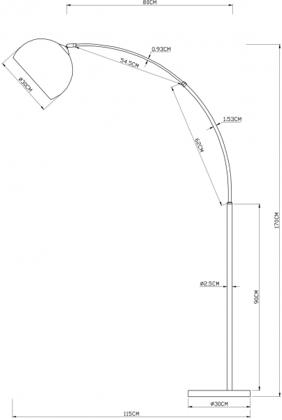 Торшер Arte Lamp Paolo A5822PN-1PB