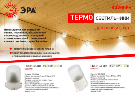 Настенный светильник ЭРА НББ 01-60-002 Б0048407