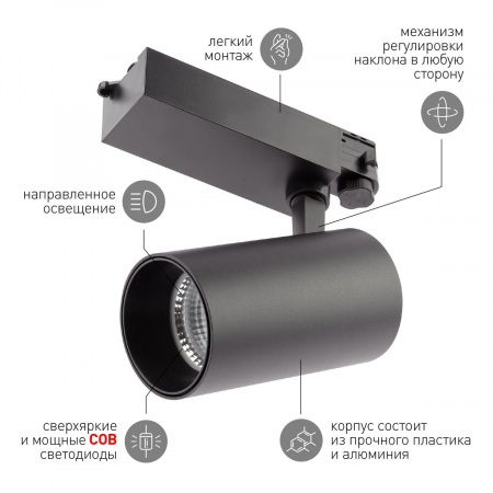 Трековый светильник ЭРА SТR-30-36-40K-B40 Б0049768