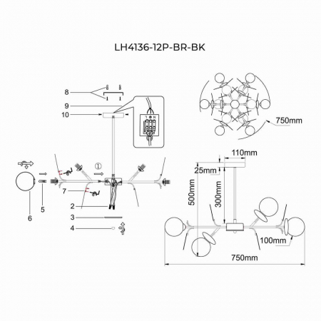 LH4136/12P-BR-BK