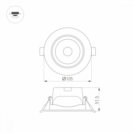 Встраиваемый светильник Arlight LTD-Polar-Turn-R105-10W Warm3000 032867