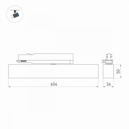 Трековый светильник ArlightLGD-Flat-4TR-S605-25W Day4000 033696(1)