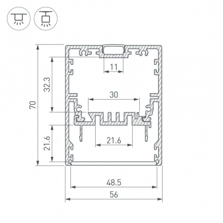 Рефлектор для профиля Arlight Klus-Power-W50-2000 030319