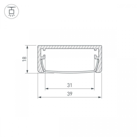 Алюминиевый профиль Arlight ARH-Wide-W39-2000 Anod 030982