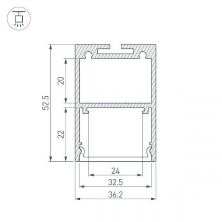 Алюминиевый профиль Arlight ARH-Line-3750A-3000 Anod 036137