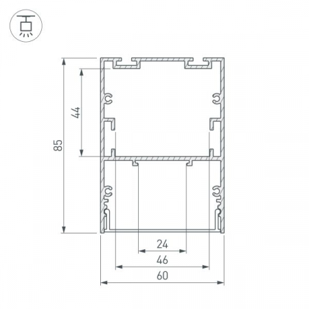 Алюминиевый профиль Arlight ARH-Line-6085-3000 Black 036138