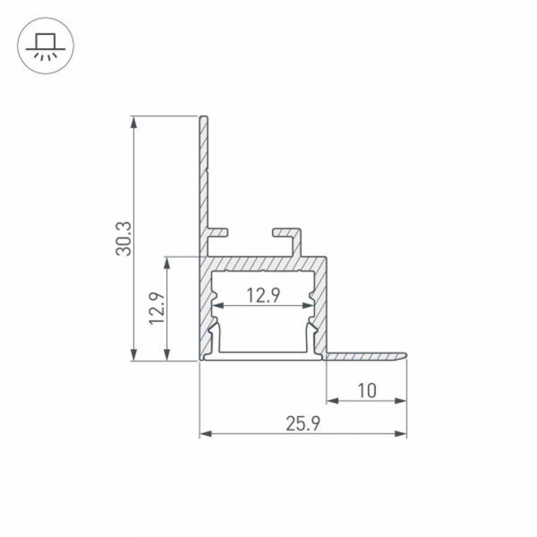 Алюминиевый профиль Arlight ARH-Ceil-S16-2000 Anod 034977