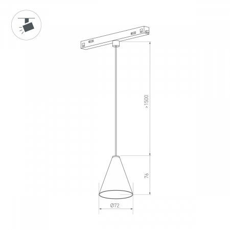 Трековый светильник Arlight Mag-Orient-Cone-Hang-7W Warm3000 037370
