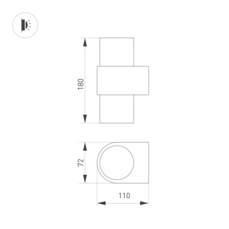 Настенный светильник Arlight SP-Spicy-Wall-Twin-S180x72-2x6W Warm3000 033734