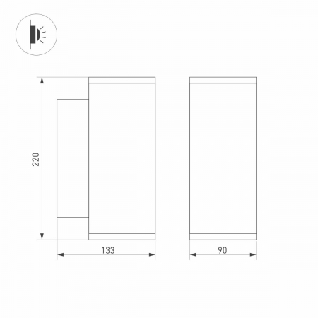 Уличный настенный светильник Arlight LGD-Forma-Wall-Twin-R90-2x12W Day4000 037250