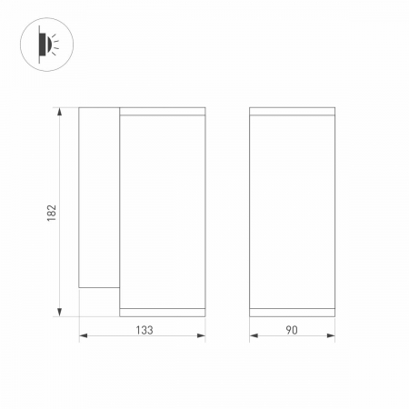 Уличный настенный светильник Arlight LGD-Forma-Wall-R90-12W Warm3000 037258