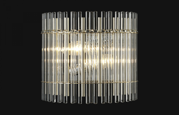 Настенный светильник Crystal Lux AURELIO AP2 GOLD+CHROME/TRANSPARENT