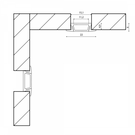 Профиль алюминиевый SWG RC-2206 000985