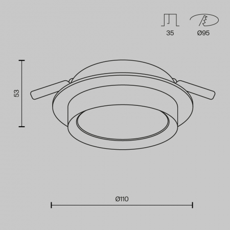 Встраиваемый светильник Maytoni Technical Hoop DL086-GX53-RD-BG