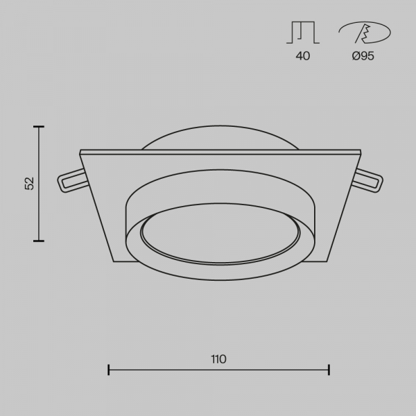 Встраиваемый светильник Maytoni Technical Hoop DL086-GX53-SQ-W