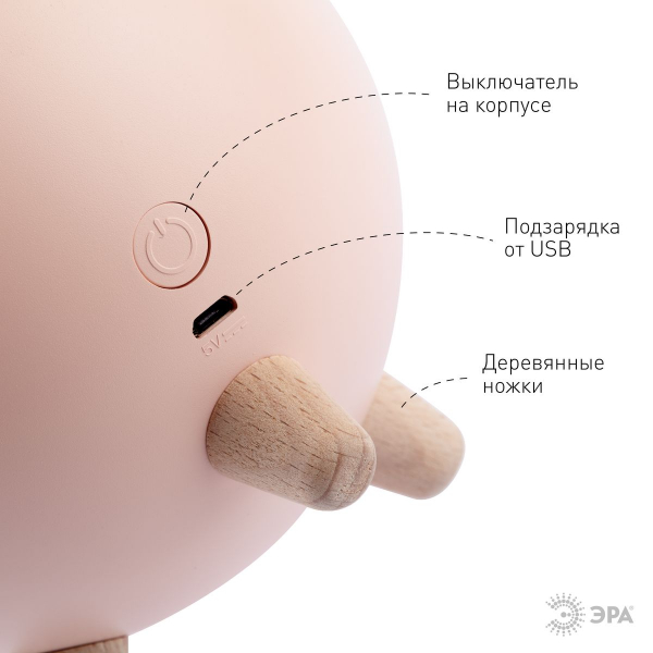 Настольная лампа Эра NLED-468-1W-P Б0052816