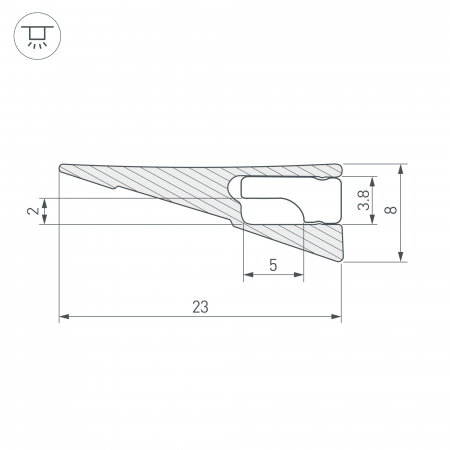 Алюминиевый профиль Arlight SL-MINI-SHELF-H8-2000 ANOD OLIVE GREY 038205