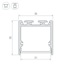 Алюминиевый профиль Arlight с экраном SL-LINE-3535-2500 WHITE+OPAL 036302