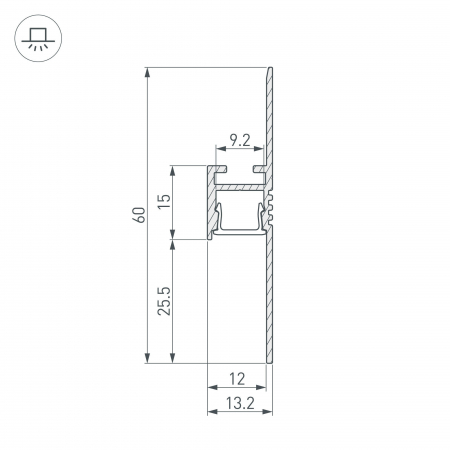 Алюминиевый профиль Arlight ARH-PLINTUS-FANTOM-2000 BLACK 038550