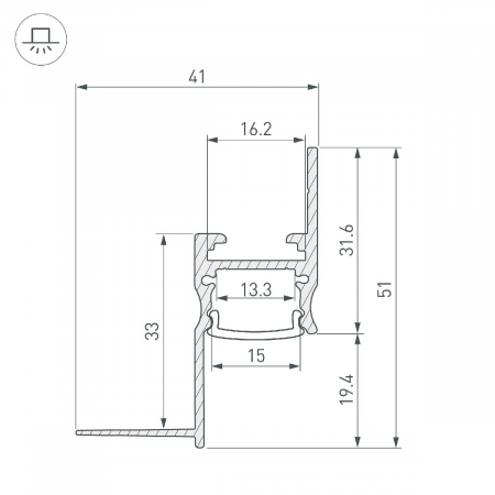 Алюминиевый профиль Arlight ARH-СEIL-S14-SHADOW-2000 WHITE 038594