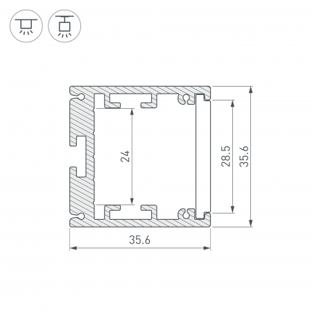 Алюминиевый профиль Arlight SL-ARC-3535-D320-N90 BLACK (260мм, дуга 1 из 4) 032677