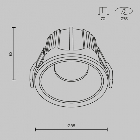 Встраиваемый светильник Maytoni Technical Alfa LED DL043-01-15W3K-RD-W