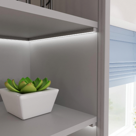 Профиль П-образный накладной Apeyron ширина ленты до 10мм (рассеиватель, заглушки - 2шт) 08-10