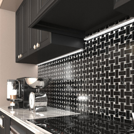 Профиль П-образный накладной Apeyron ширина ленты до 20мм (рассеиватель, заглушки - 2шт) 08-14
