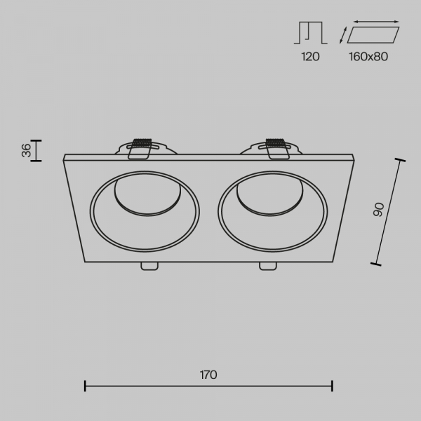 Встраиваемый светильник Maytoni Zoom DL033-2-02W