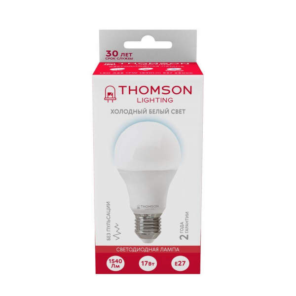 Лампа светодиодная Thomson E27 17W 6500K груша матовая TH-B2306