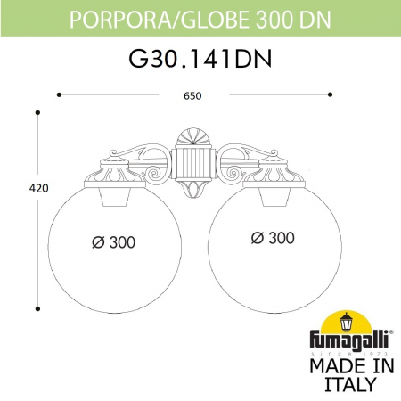 Уличный настенный светильник Fumagalli Globe G30.141.000.AXF1RDN
