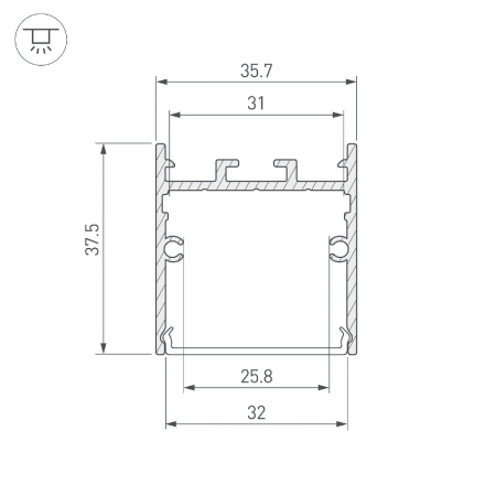 Профиль Arlight SL-LINE-3638-LW-2000 WHITE 038444