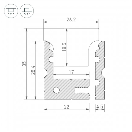 Профиль Arlight ARH-FLOOR27-H28-2000 ANOD 038356