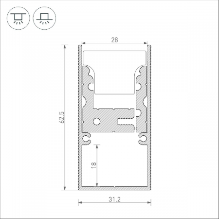 Профиль-держатель Arlight ARH-FLOOR27-H28-2000 039471