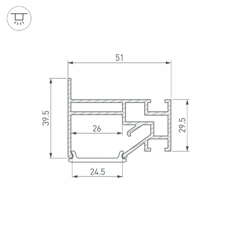 Профиль Arlight STRETCH-25-WALL-SIDE-2000 040061