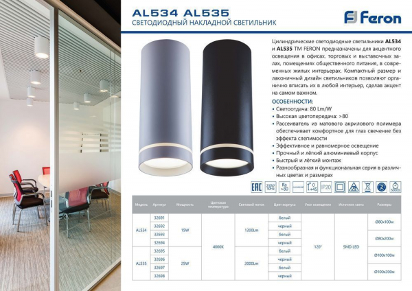 Накладной светильник Feron AL534 32691