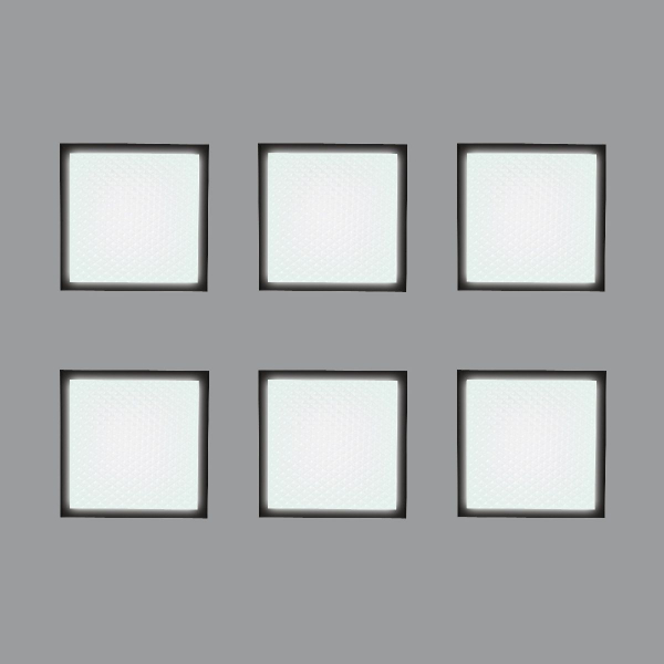 Встраиваемый светильник (комплект из 6 шт) Uniel ULP-1010 42W/4000К IP40 GRILYATO BLACK KIT06 UL-00008958